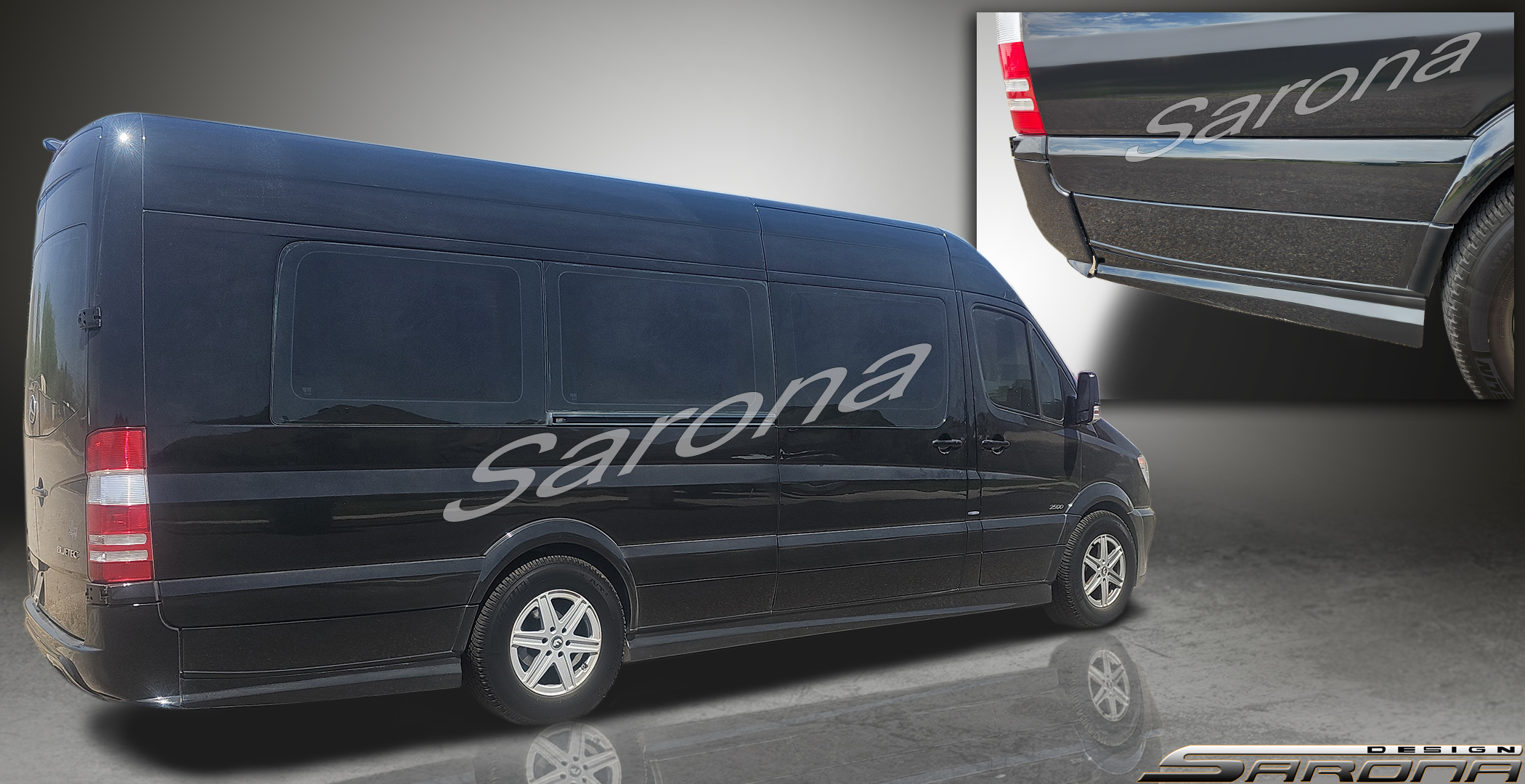 Custom Mercedes Sprinter  Long Wheel Base Side Skirts (2007 - 2018) - $980.00 (Part #MB-091-SS)